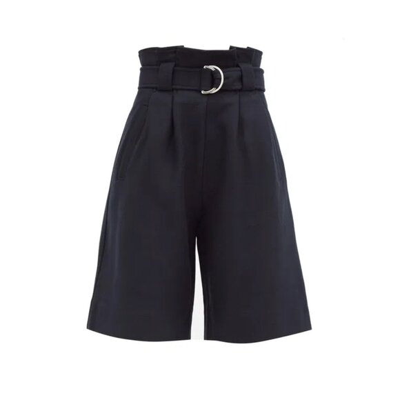 Ganni Wool Paperbag Waist Bermuda Shorts, size 40 (fits like size 8) - Picture 1 of 8